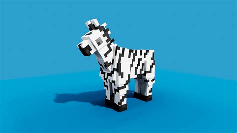 Artstation Zebra Minecraft 3d Model