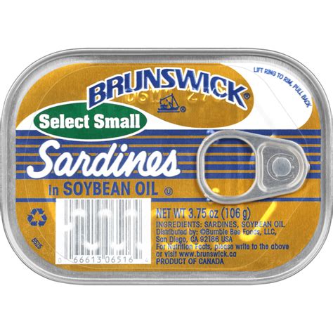 Brunswick Select Small Sardines In Soybean Oil 375 Oz Delivery Or
