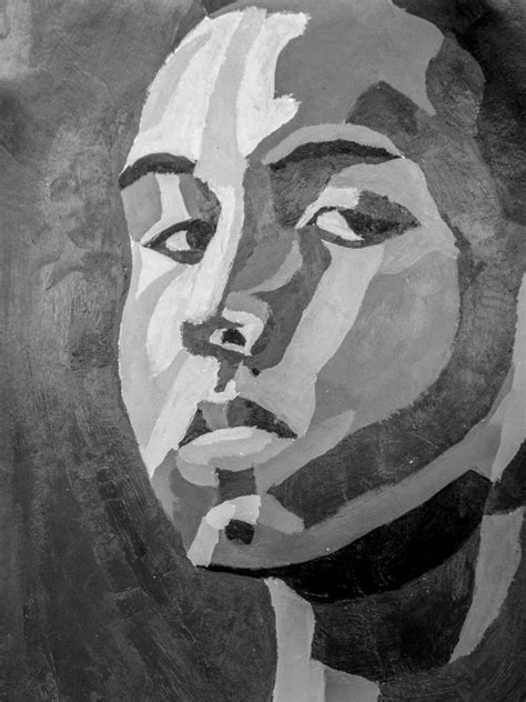 Nwsa 2d Art Project 06 Painted Self Portrait In Greyscale Due Nov