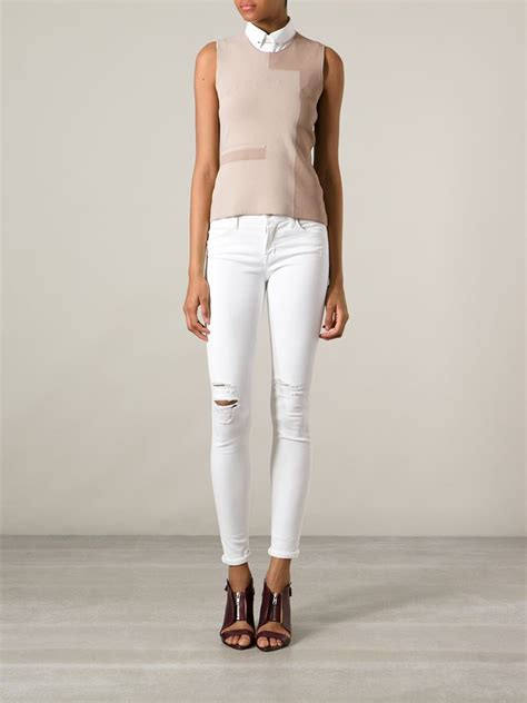 Lyst J Brand Distressed Skinny Jeans In White