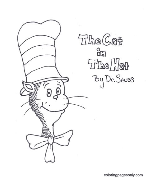 Cat In The Hat By Dr Seuss Coloring Page Free Printable Coloring Pages