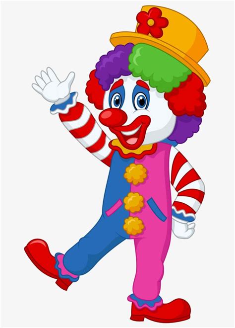 Cartoon Hand Colored Colorful Circus Clown Clown Clipart Cartoon