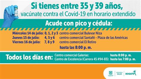 Puntos De Vacunación Contra El Covid 19 En Bogotá Este Domingo 18 De