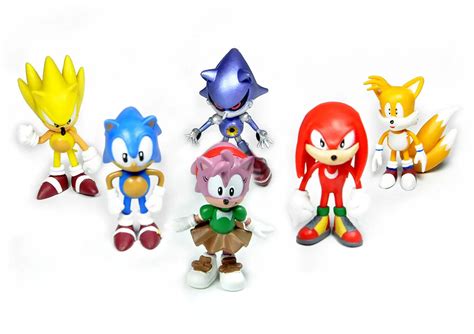 6pcslot 2 Sonic The Hedgehog Action Figure Knuckles Sonic Super Sonic