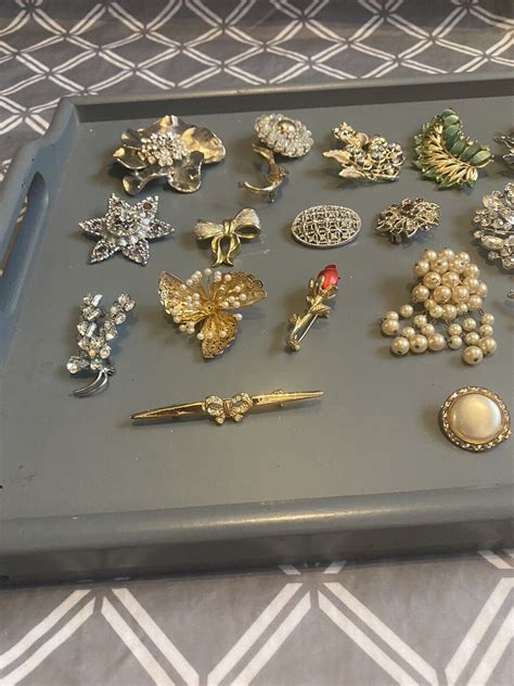 Vintage Mixed Brooches Costume Jewellery Job Lot Of 20 Ebay