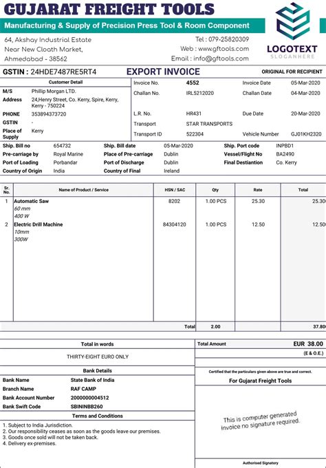 Gst Export Invoice Format In India 100 Free Gst Billing Software For