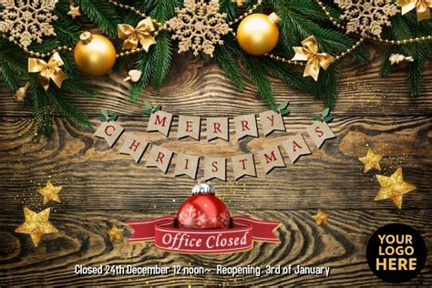 Merry Christmas Office Closed Template Postermywall