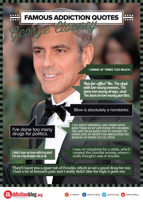 George Clooneys Quotes On Drug And Alcohol Use Infographic