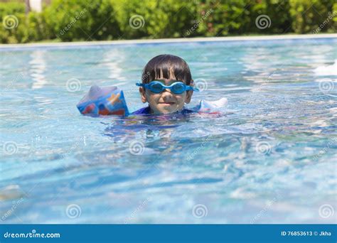 Happy Boy In The Swimming Pool Stock Image Image Of Kids Cheerful
