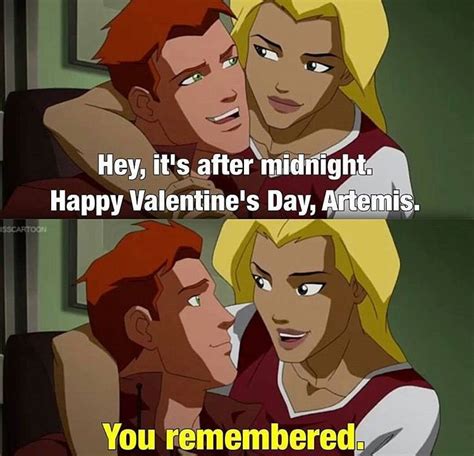 Happy Vday From Artemis And Wally ️ Young Justice Young Justice