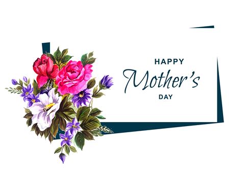 Happy Mothers Day Card With Flower Bouquet 1052126 Vector Art At Vecteezy