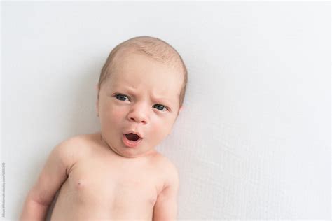 A Baby Making A Funny Face By Stocksy Contributor Alison Winterroth