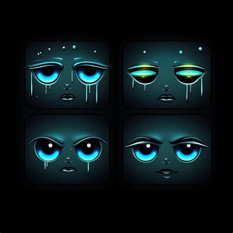 Premium Photo Neon Design Of Crying Face Icon Emoji With Sad