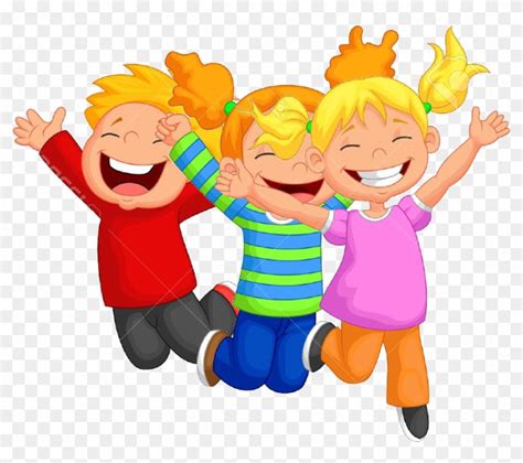 Happy Kids Playing Cartoon