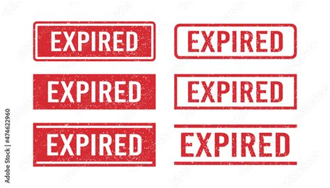 Red Grunge Expired Rubber Stamps Expiration Date Stamps Grunge