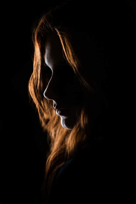 Womans Face On Black Background Portrait Photography Portrait Dark