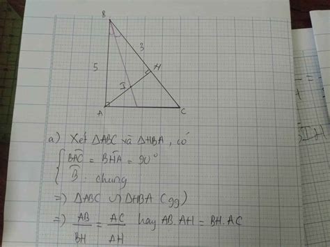 Cho tam giác ABC vuông tại A đường cao AH a Chứng minh tam giác ABC đồng dạng với tam giác HBA