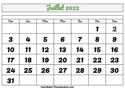 Calendrier Juillet 2022 Pdf The Calendrier