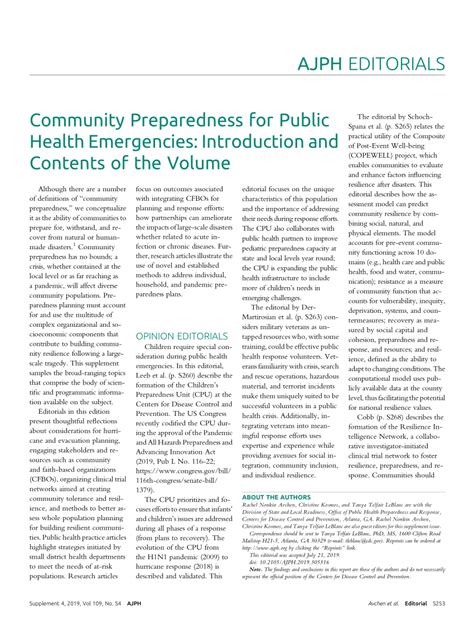 pdf community preparedness for public health emergencies introduction and contents of the volume