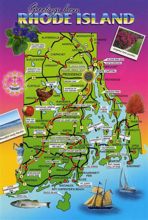 Laminated Map Large Detailed Roads And Highways Map Of Rhode Island Images