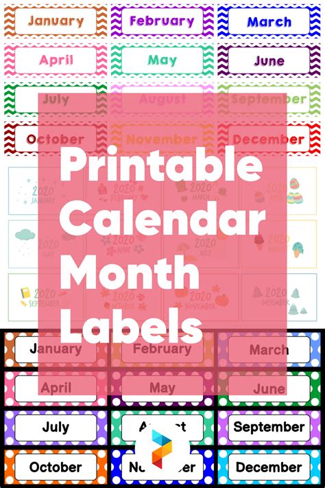 10 Best Printable Calendar Month Labels Printablee Com Riset