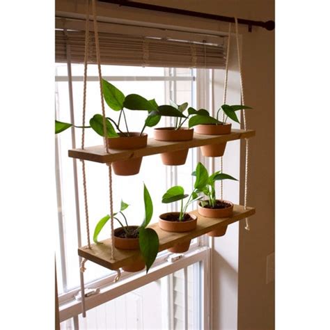 Hanging Plant Shelf Window Garden Shelves Tiered Plant Etsy
