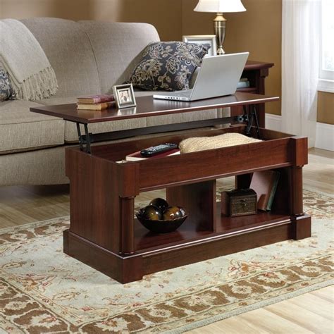 Sauder Palladia Wood Lift Top Coffee Table With Open Shelf Space