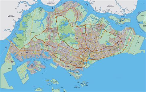 As you browse around the map, you can select different parts of the map by pulling across it interactively as well as zoom in and out it to find Large Singapore road map | Singapore | Asia | Mapsland ...