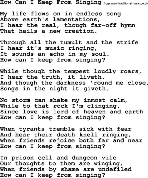 Pete Seeger Song How Can I Keep From Singing Lyrics