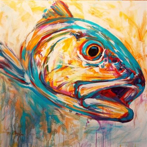 Redfish Original Painting Expressionist Redfish Art