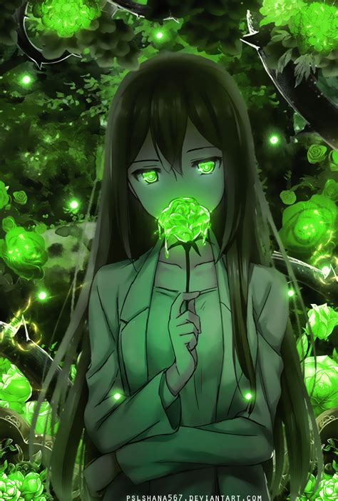 Green Anime Art Rose ~ On Deviantart