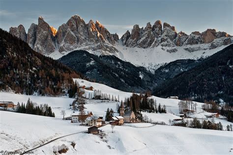Santa Maddalena In Val Di Funes Alto Adige Winter Scenes Italy