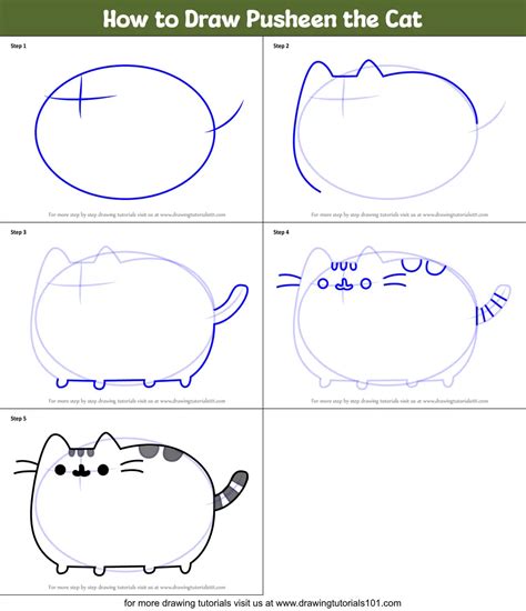 How To Draw Pusheen The Cat Memes Step By Step