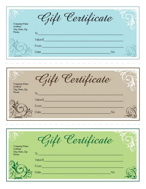 Editable Printable Downloadable Gift Certificate Template Free

