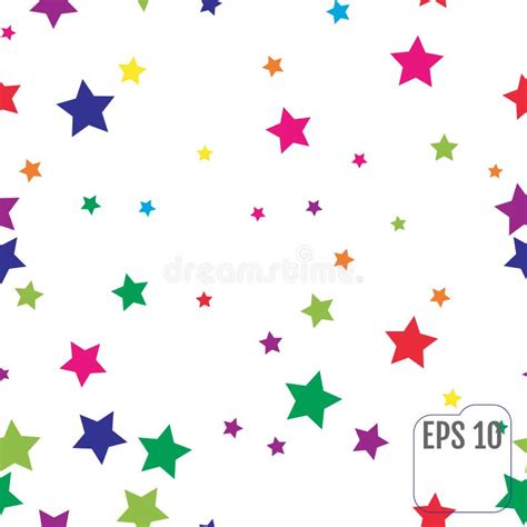 Seamless Pattern With Colorful Stars Stock Vector Illustration Of