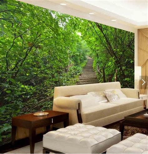 3d Room Wallpaper Custom Mural Non Woven Wall Stickers Forest Trail