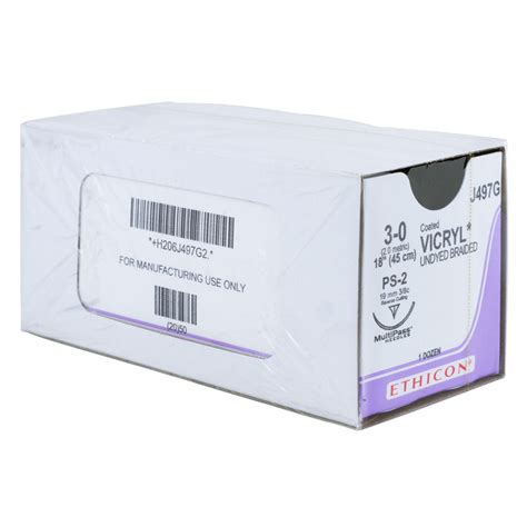 Ethicon Vicryl 18in Size 3 0 Polyglactin 910 Suture With Ps 2 Needle