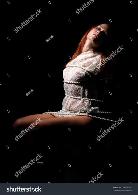 Nude Woman Bound Chair Rough Rope Stock Photo Shutterstock