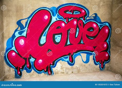 Graffiti Of Word Love On A Wall Editorial Photography Image Of