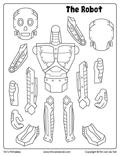 Robot Cut And Paste Tims Printables