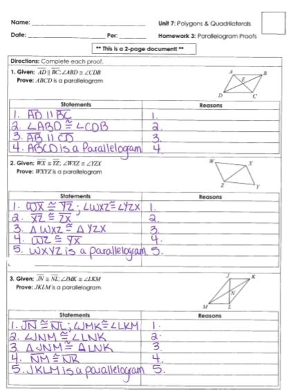 Free interactive geometry worksheets and solutions missing factors precalculus worksheet key. Unit 7 Polygons And Quadrilaterals Answers : Geometry ...