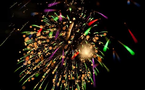 Download Wallpaper 3840x2400 Fireworks Sparks Colorful Shine