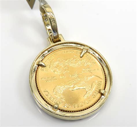 Buy 10k Yellow Gold Diamond Liberty Coin Pendant 060ct Online At So
