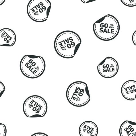 Sale 60 Percent Off Sticker Seamless Pattern Background Icon Business