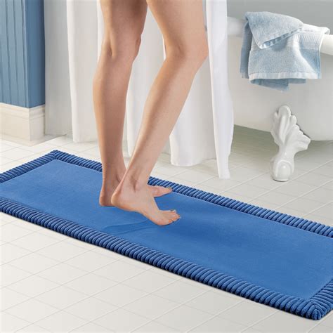 Non Slip Memory Foam Bath Runner Rug Soothing Foot Comfort Mat Velvet