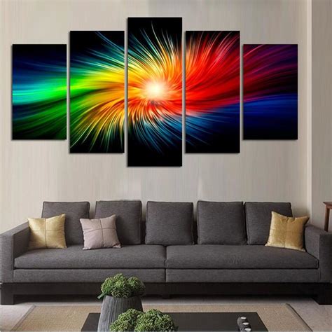 Color Painting Canvas Modern 3d 5 Piece Abstract Wall Art