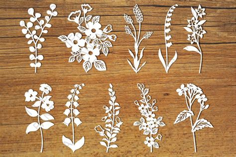 Wildflowers Set 2 Svg Files For Silhouette Cameo And Cricut By