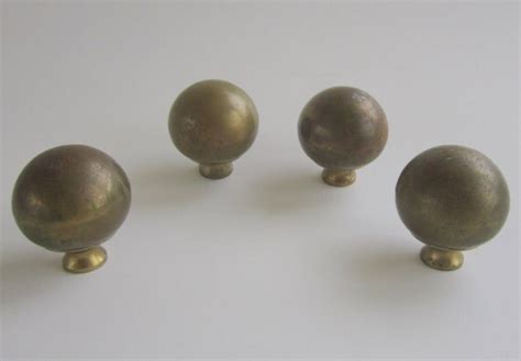 Vintage Brass Bed Finials Knobs Balls Set Of 4