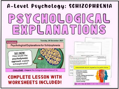 Schizophrenia Complete Topic With Lesson Slides And Worksheets A