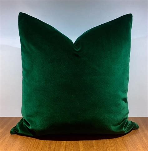 Luxury Dark Emerald Green Velvet Pillow Pillow Cover Green Etsy